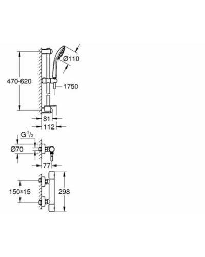 Душова система Grohe Grotherm Cosmo 1000 (34286002)