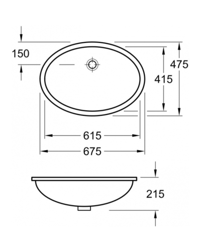 Умивальник Villeroy & Boch EVANA 61440001, під стільницю